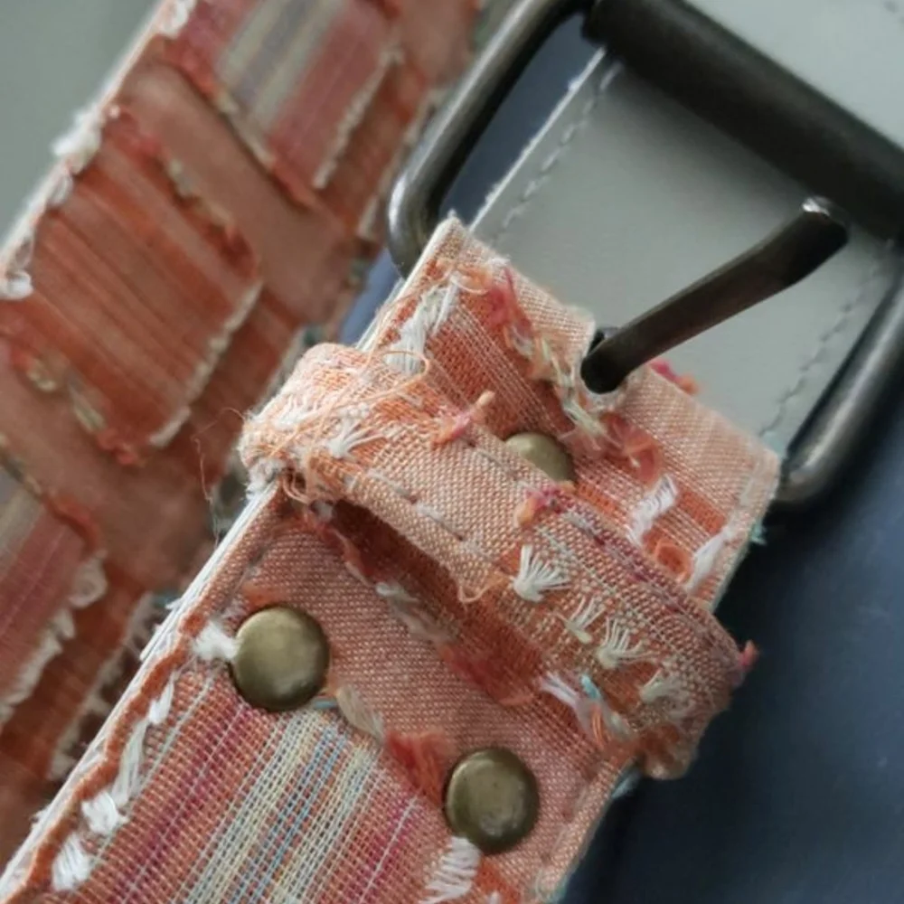 Orange and Pink Fabric Belt.